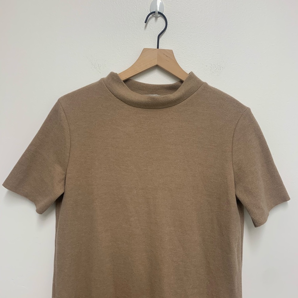 Zara Tan Mock Neck Sweater Dress - Picture 3 of 6